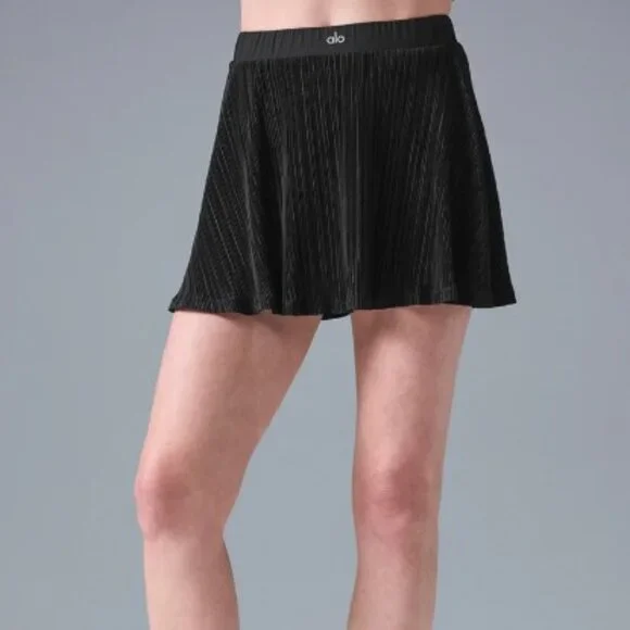 ALO Yoga | Skirts | Alo Micro Plisse Tennis Skirt Black